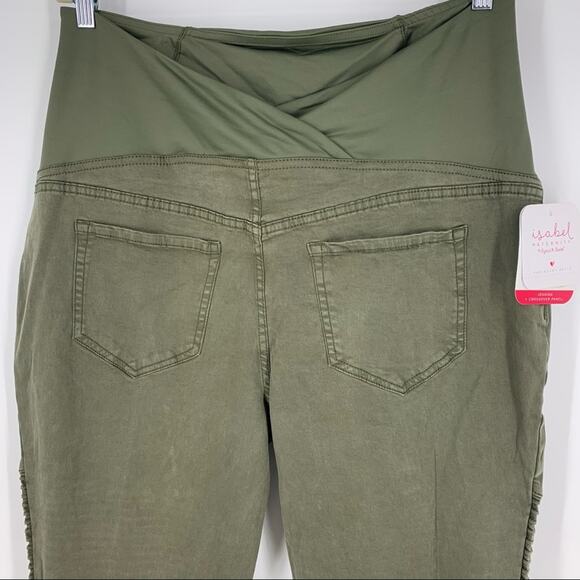 Ingrid & Isabel Maternity Jegging Pants Olive Green Crossover Panel Size 16 - Picture 6 of 9